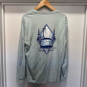 Vineyard Vines Men's Light Blue Graphic Long Sleeve Tee